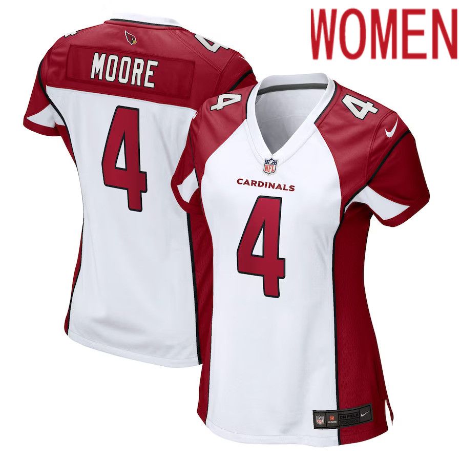 Women Arizona Cardinals 4 Rondale Moore Nike White Game NFL Jersey